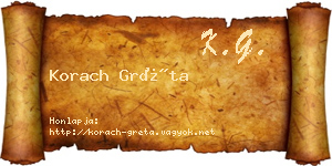 Korach Gréta névjegykártya